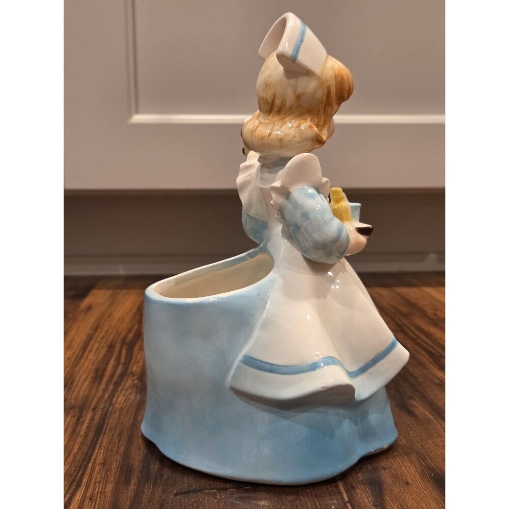 Vintage Lefton Nurse Planter 4292 Japan Get Well Soon Figurine Mid Century 1950s - Picture 4 of 11